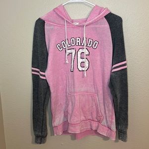 COCONUT CREEK Colorado Pink and Grey Graphic Hoodie